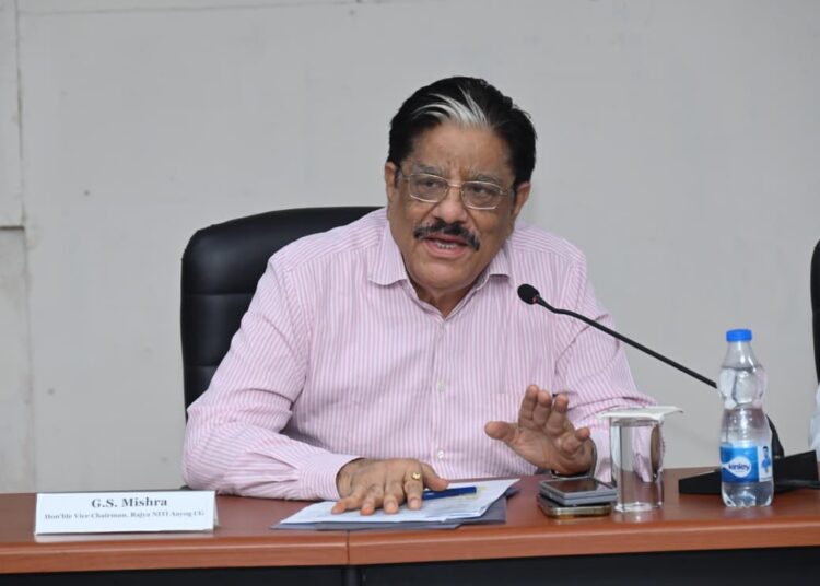 छत्तीसगढ़ को 2047 तक विकसित राज्यों की अग्रिम पंक्ति में लाना हमारा लक्ष्य : राज्य नीति आयोग के उपाध्यक्ष गणेश शंकर मिश्रा….