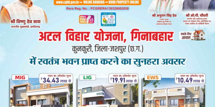 कुनकुरी को मिलेगी पहली आधुनिक आवासीय कॉलोनी, अटल विहार योजना के तहत 97 आवासों का होगा निर्माण…..