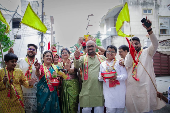 खाटूश्याम मंदिर में श्रीमद भागवत का आयोजन शुरू,भव्य कलश यात्रा निकाली गई