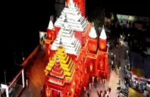 रायपुर में जगन्नाथ पुरी-काशी विश्वनाथ मंदिर की थीम पर पंडाल:वेश्यालय की मिट्टी-नदियों के जल का महत्व, 1964 से हो रहा दुर्गा पूजा का आयोजन