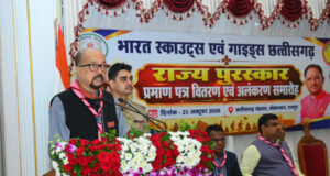 रायपुर : पर्यावरण संरक्षण के लिए आगे आएं स्काउट्स-गाइड्स, जल-जंगल बचाने में निभाएं अहम भूमिका – राज्यपाल श्री डेका